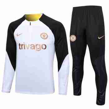 Felpa Allenamento Chelsea 2024 Bianco Nero