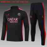 Felpa Allenamento Bambino Paris Saint Germain 2024 2025 Nero Rosso