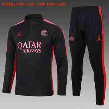 Felpa Allenamento Bambino Paris Saint Germain 2024 2025 Nero Rosso