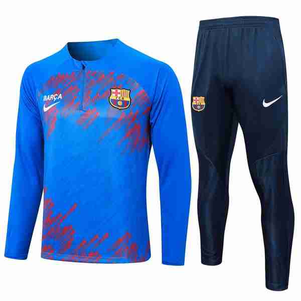Sudadera De Training Barcelona 2024-2025 Azul Rojo Felpa Allenamento Barcellona 2024 2025 Blu Rosso