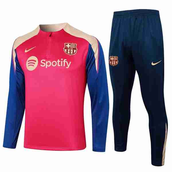 Sudadera De Training Barcelona 2024-2025 Rojo Azul Felpa Allenamento Barcellona 2024 2025 Rosso Blu