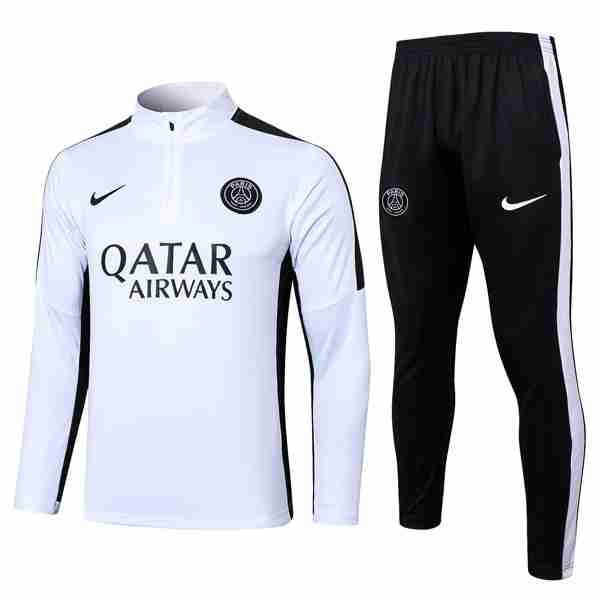 Sudadera De Training PSG 2024-2025 Blanco Felpa Allenamento Paris Saint Germain 2024 2025 Bianco