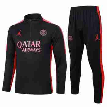 Felpa Allenamento Paris Saint Germain 2024 2025 Nero Rosso