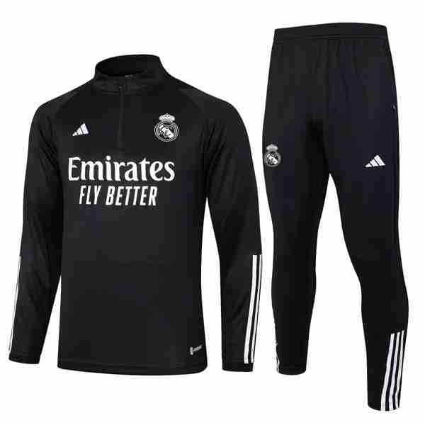 Sudadera De Training Real Madrid 2024-2025 Negro Felpa Allenamento Real Madrid 2024 2025 Nero