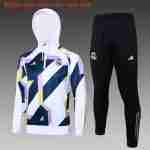 Tuta Con Cappuccio Bambino Real Madrid 2024 2025 Bianco Blu