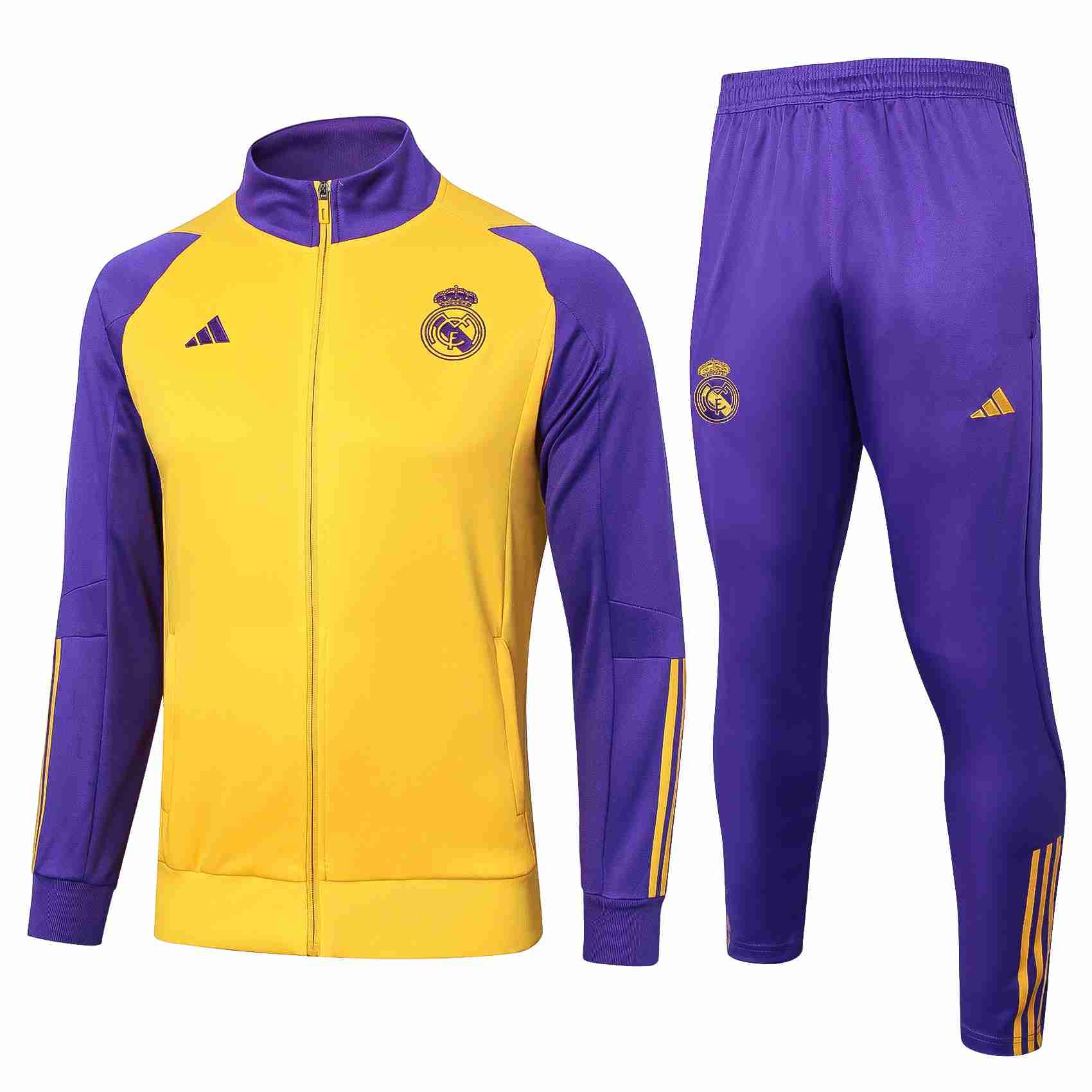 Chandal Real Madrid 2024-2025 Amarillo Purpura Tute Calcio Real Madrid 2024 2025 Giallo Porpora
