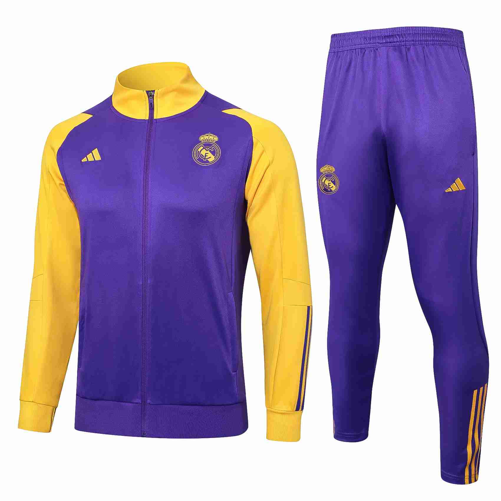 Chandal Real Madrid 2024-2025 Purpura Amarillo Tute Calcio Real Madrid 2024 2025 Porpora Giallo