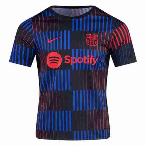 Thailandia Maglia Calcio FC Barcellona Pre-Partita 2024 2025 Blu Nero Thailandia Maglia Calcio FC Barcellona Pre Partita 2024 2025 Blu Nero