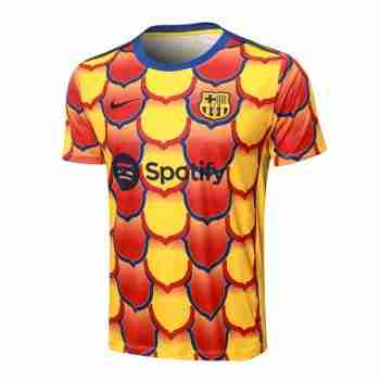 Thailandia Maglia Calcio Formazione FC Barcellona 2024 2025 Giallo Rosso