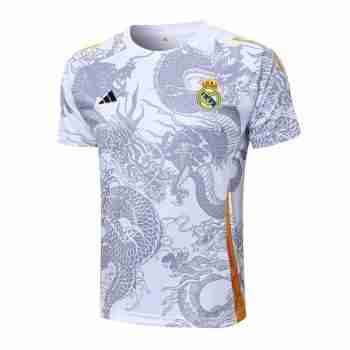 Thailandia Maglia Calcio Formazione Real Madrid 2024 2025 Bianco Grigio