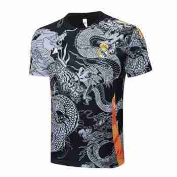 Thailandia Maglia Calcio Formazione Real Madrid 2024 2025 Nero Grigio