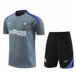 Thailandia Maglia Calcio Inter Milan Set Formazione 2024 2025 Grigio Nero