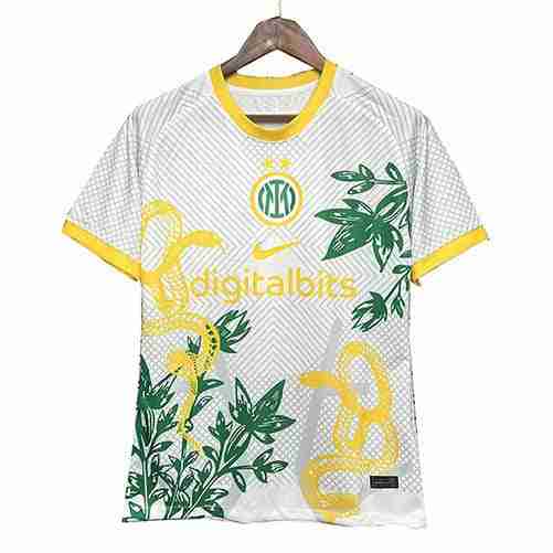 Thailandia Speciale Maglia Calcio Inter Milan 2024 2025 Bianco Giallo Thailandia Speciale Maglia Calcio Inter Milan 2024 2025 Bianco Giallo