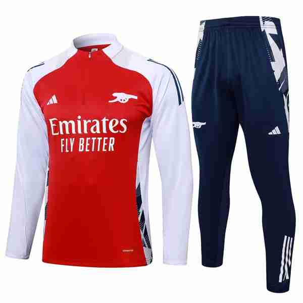 Sudadera De Training Arsenal 2024-2025 Rojo Blanco 3 Felpa Allenamento Arsenal 2024 2025 Rosso Bianco