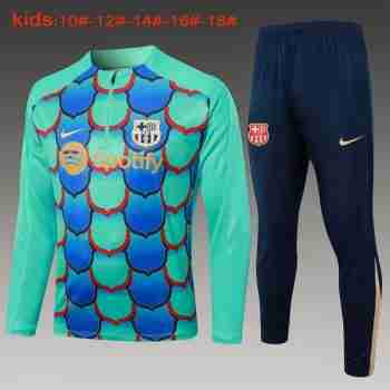 Felpa Allenamento Bambino FC Barcellona 2024 2025 Verde Blu
