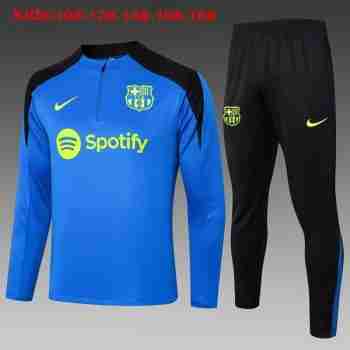 Felpa Allenamento Bambino FC Barcellona 2024 25 Blu Nero