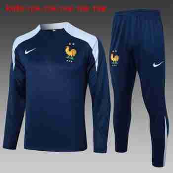 Felpa Allenamento Bambino Francia 2024 2025 Blu