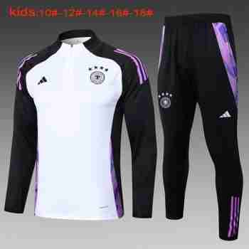 Felpa Allenamento Bambino Germania 2024 2025 Bianco Nero