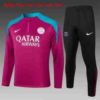 Felpa Allenamento Bambino Paris Saint Germain 2024 2025 Porpora Rosso