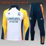 Felpa Allenamento Bambino Real Madrid 2024 2025 Bianco Giallo