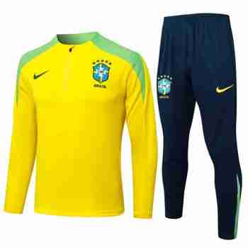 Felpa Allenamento Brasile 2024 2025 Giallo Verde