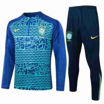 Felpa Allenamento Brasile 2024 2025 Verde Blu