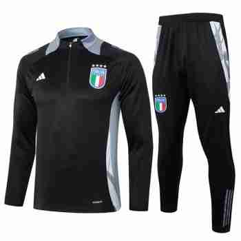Felpa Allenamento Italia 2024 2025 Nero Grigio