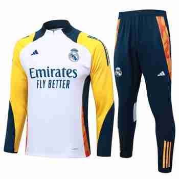 Felpa Allenamento Real Madrid 2024 2025 Bianco Giallo