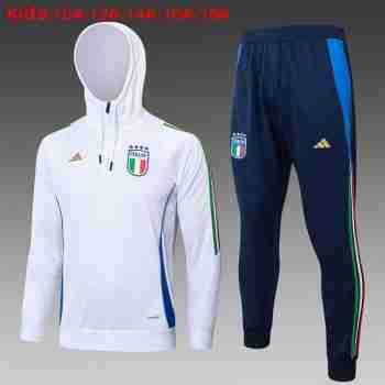 Felpa Cappuccio Bambino Italia 2024 2025 Bianco