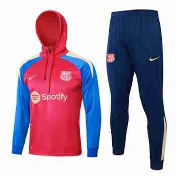 Felpa Cappuccio FC Barcellona 2024 2025 Rosso Blu