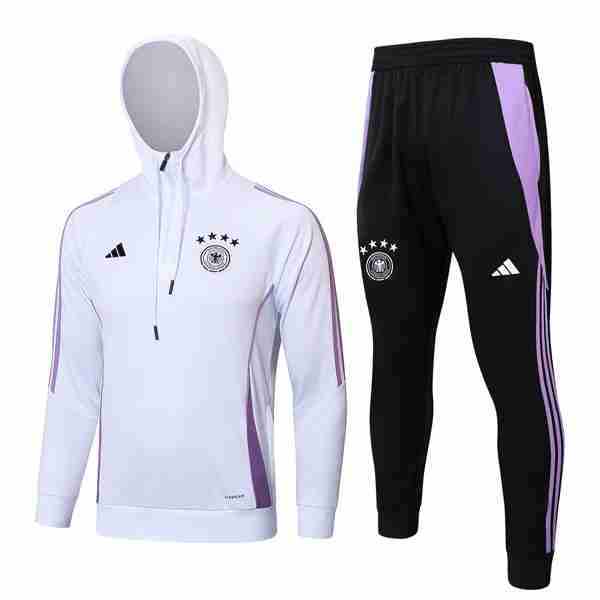 Sudadera Con Capucha Alemania 2024-2025 Blanco 3 Felpa Cappuccio Germania 2024 2025 Bianco