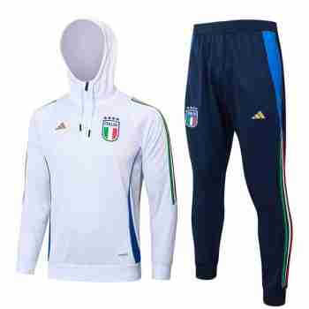 Felpa Cappuccio Italia 2024 2025 Bianco