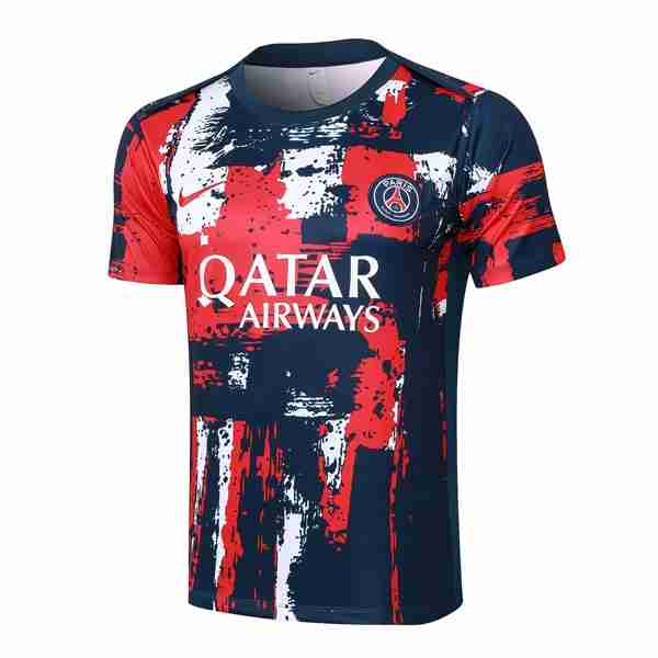 Camiseta Entrenamiento PSG 2024-2025 Rojo Azul Thailandia Maglia Calcio Formazione Paris Saint Germain 2024 2025 Rosso Blu