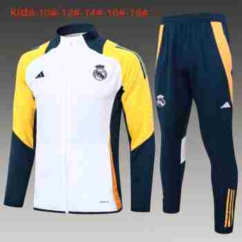 Tute Calcio Bambino Real Madrid 2024 2025 Bianco Giallo