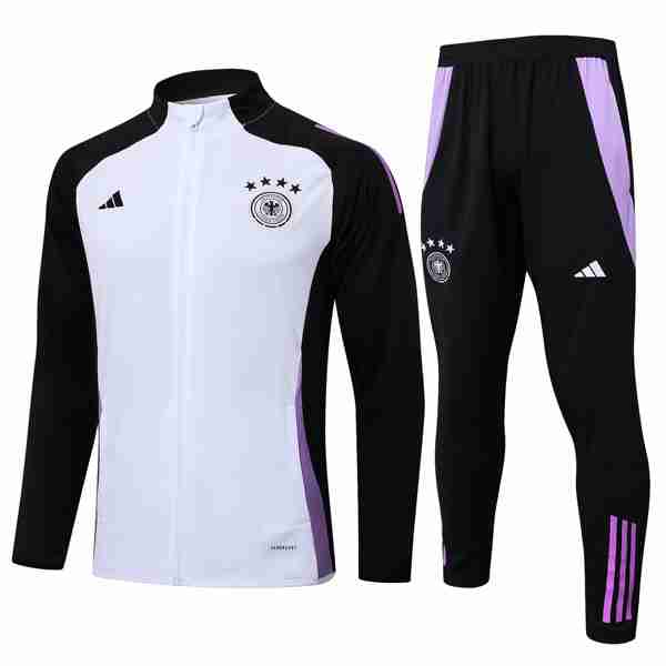 Chandal Alemania 2024-2025 Blanco Negro 3 Tute Calcio Germania 2024 2025 Bianco Nero