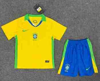 Maglia Calcio Brasile Set Bambino Prima 2025 2026