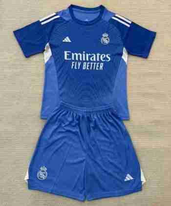 Maglia Calcio Real Madrid Set Bambino Portiere 2025 2026 Blu