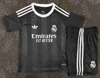 Maglia Calcio Real Madrid Set Bambino Portiere 2025 2026 Nero