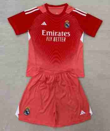 Maglia Calcio Real Madrid Set Bambino Portiere 2025 2026 Rosso