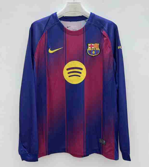 Thailandia Maglia Calcio FC Barcellona Manica Lunga Prima 2025 2026 Thailandia Maglia Calcio FC Barcellona Manica Lunga Prima 2025 2026