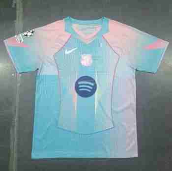 Thailandia Speciale Maglia Calcio FC Barcellona 2025 2026 Blu Rosa