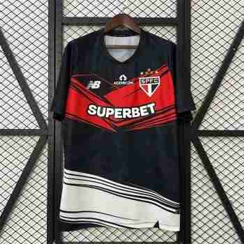 Thailandia Maglia Calcio São Paulo Pre-Partita 2025 2026 Nero Rosso