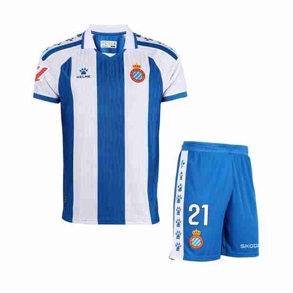Camiseta Español 1ª Niño 2025-2026 Maglia Calcio RCD Español Set Bambino Prima 2025 2026
