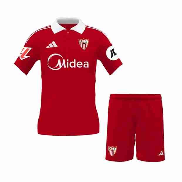 Camiseta Sevilla 2ª Niño 2025-2026 Maglia Calcio Sevilla Set Bambino Away 2025 2026