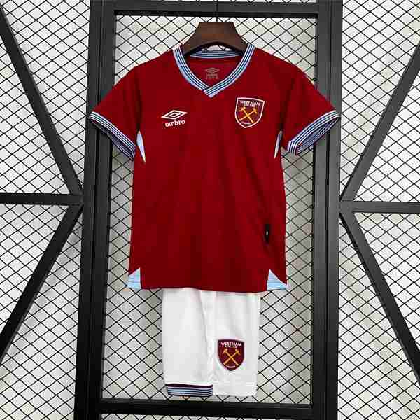 Camiseta West Ham 1ª Niño 2025-2026 Maglia Calcio West Ham United Set Bambino Prima 2025 2026