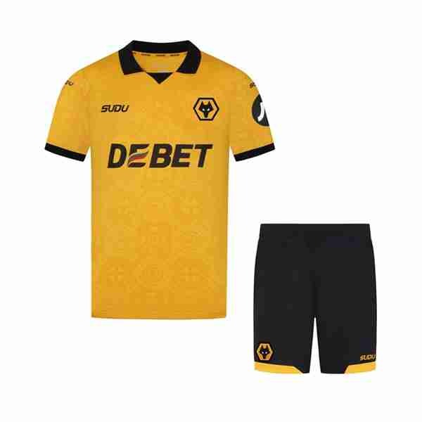 Camiseta Wolves 1ª Niño 2025-2026 Maglia Calcio Wolves Set Bambino Prima 2025 2026