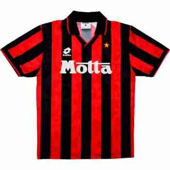 Thailandia Maglia Calcio AC Milan Retro Prima 1993 1994 Nero Rosso