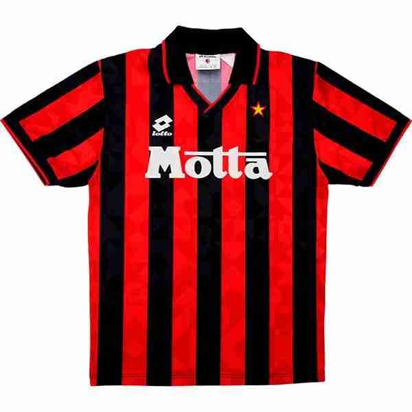 Tailandia Camiseta AC Milan 1ª Retro 1993 1994 Negro Rojo Thailandia Maglia Calcio AC Milan Retro Prima 1993 1994 Nero Rosso