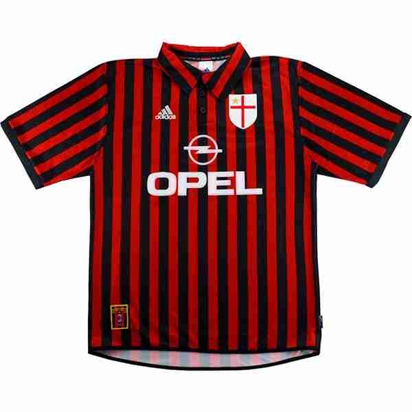 Camiseta AC Milan 1ª Retro 1999 2000 Rojo Thailandia Maglia Calcio AC Milan Retro Prima 1999 2000