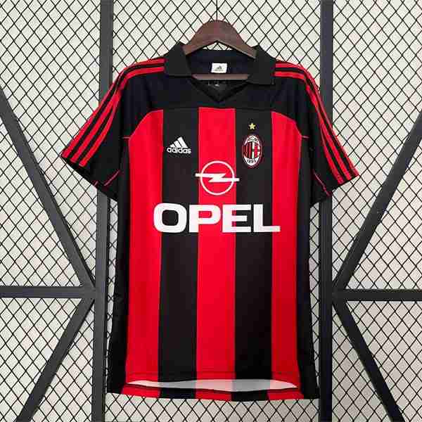 Tailandia Camiseta AC Milan 1ª Retro 2000 2002 Thailandia Maglia Calcio AC Milan Retro Prima 2000 2002